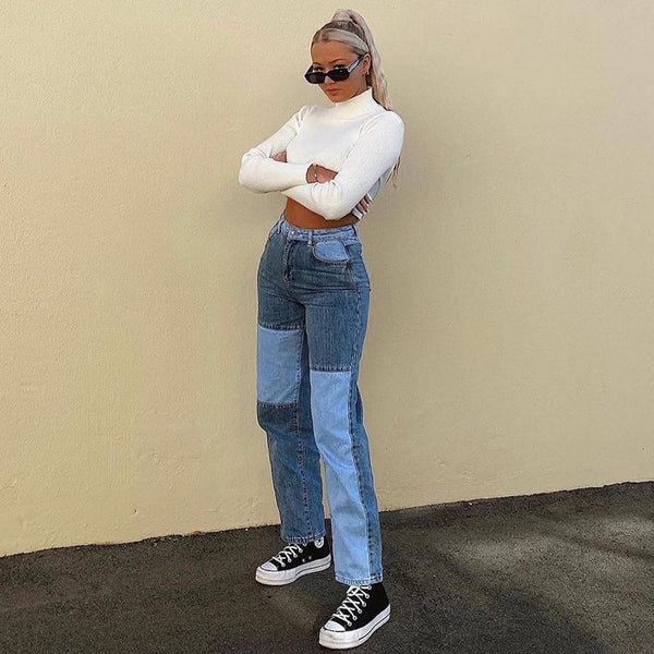 High-rise Straight-leg Jeans