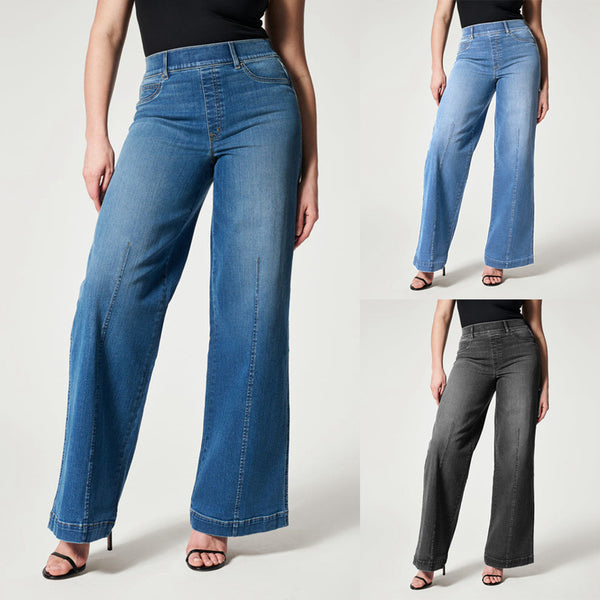 Mid Waist Wide Leg High Elastic jens