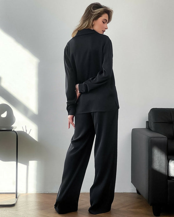 Elevate Your Wardrobe with Chic, Versatile Plisse Set for Women Black