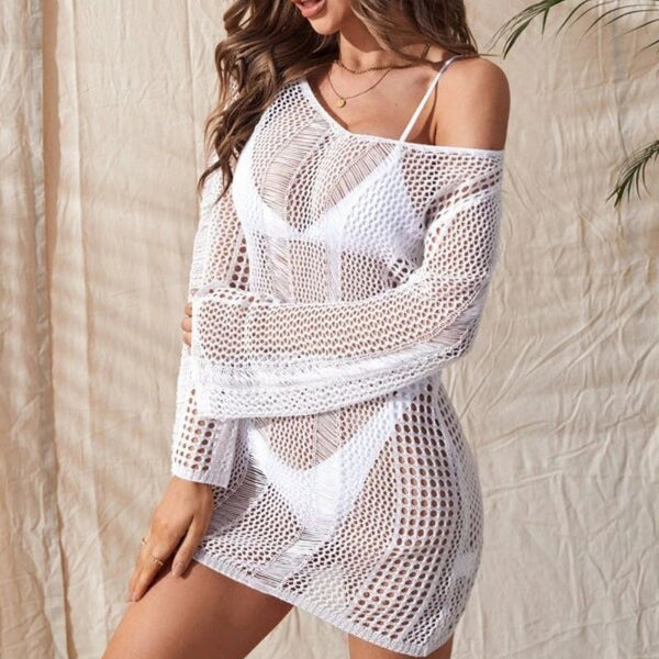 Knitted Hollow Backless Coverup