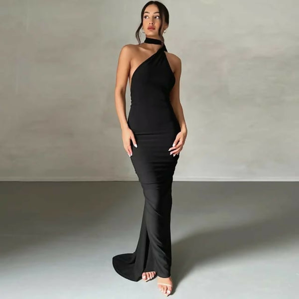 Dilla women casual dresses bodycon long dresses women cutout bandage backless dress