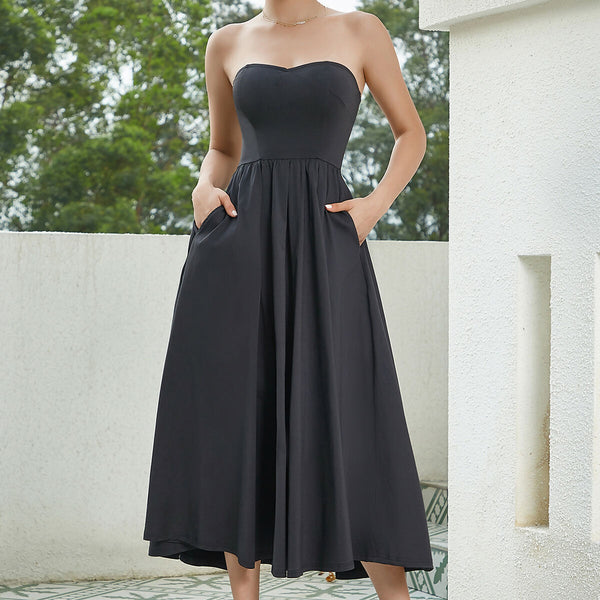 Embrace Elegance & Comfort in Our Chic & Skin-Friendly Tube Top Sundress! Perfect for Fashionable Women